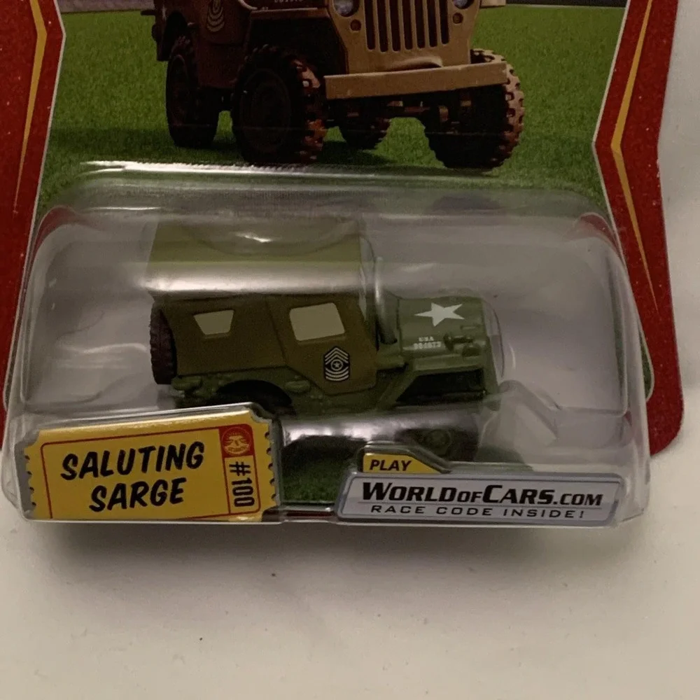 The World of Cars Disney Pixar Saluting Sarge Army Jeep 